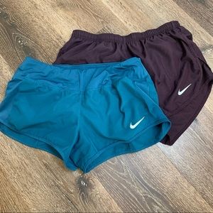 Nike Dri Fit | Womens Lot of 2 Athletic Lined Running Tempo Shorts Medium